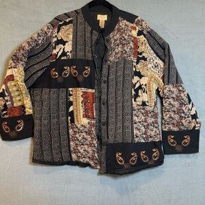 Choices black patchwork vintage  Women's Jacket Size 2X